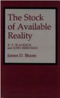 The stock of available reality : R.P. Blackmur and John Berryman /