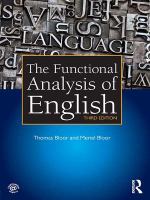 The Functional Analysis of English : A Hallidayan Approach.