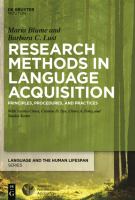 Research methods in language acquisition principles, procedures, and practices /