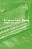 Deliverance from slavery attempting a biblical theology in the service of liberation /