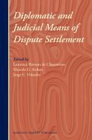 Diplomatic and Judicial Means of Dispute Settlement.
