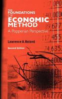 The foundations of economic method a Popperian perspective /