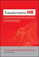 Transformative HR how great companies use evidence-based change for sustainable advantage /
