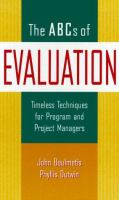 The ABC's of evaluation : timeless techniques for program and project managers /