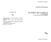 La force de la règle : Wittgenstein et l'invention de la nécessité /