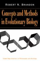 Concepts and methods in evolutionary biology /