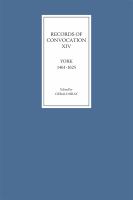 Records of Convocation XIV