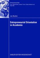 Entrepreneurial Orientation in Academia.