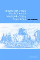 Transamerican literary relations and the nineteenth-century public sphere /