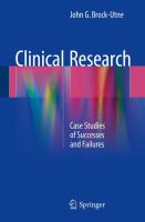 Clinical Research : Case Studies of Successes and Failures.