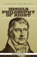 Hegel's Philosophy of Right.