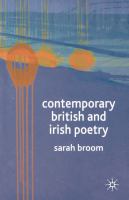 Contemporary British and Irish poetry : an introduction /