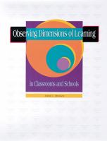 Observing dimensions of learning in classrooms and schools