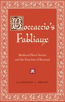 Boccaccio's fabliaux medieval short stories and the function of reversal /