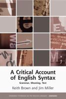 A Critical Account of English Syntax : Grammar, Meaning, Text.