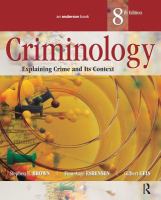 Criminology : Explaining Crime and Its Context.