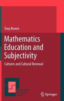 Mathematics Education and Subjectivity Cultures and Cultural Renewal /