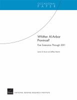 Whither al-Anbar Province? five scenarios through 2011 /