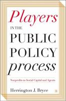 Players in the Public Policy Process : Nonprofits As Social Capital and Agents.