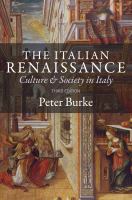 The Italian renaissance : culture and society in italy /