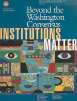 Beyond the Washington Consensus : Institutions Matter.