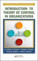 Introduction to theory of control in organizations