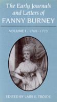 The early journals and letters of Fanny Burney /