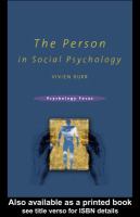 The person in social psychology