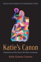 Katie's Canon : Womanism and the Soul of the Black Community /