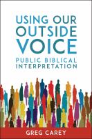 Using our outside voice : public biblical interpretation /