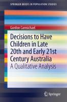 Decisions to Have Children in Late 20th and Early 21st Century Australia A Qualitative Analysis /