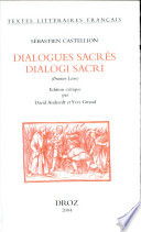 Dialogues sacrés : premier livre = Dialogi sacri /