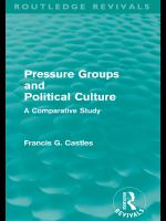 Pressure Groups and Political Culture (Routledge Revivals) : A Comparative Study.