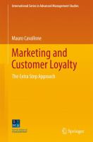 Marketing and Customer Loyalty The Extra Step Approach /