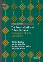 The Co-production of Public Services Management and Evaluation /