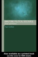 Analysing political discourse theory and practice /