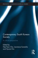 Contemporary South Korean Society : A Critical Perspective.