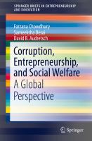 Corruption, Entrepreneurship, and Social Welfare A Global Perspective /