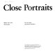 Close portraits : Walker Art Center, Minneapolis : [exhibition] /