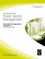 New Localism and regeneration management : Originally published as International Journal of Public Sector Management Volume 18, Issue 2