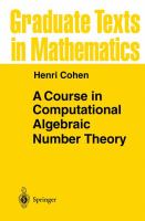 A course in computational algebraic number theory /