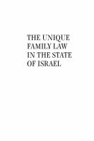 The unique family law in the state of Israel /