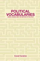 Political vocabularies : word change and the nature of politics /