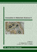 Innovation in Materials Science II.