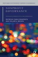 Nonprofit Governance : Innovative Perspectives and Approaches.