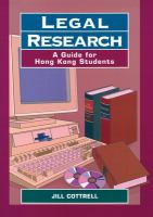 Legal research : a guide for Hong Kong students /