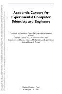 Academic Careers for Experimental Computer Scientists and Engineers.