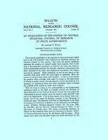 Evaluation of the System of Central Financial Control of Research in State Governments : Bulletin of the National Research Council.