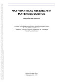 Mathematical Research in Materials Science : Opportunities and Perspectives.