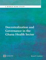 Decentralization and governance in the Ghana health sector